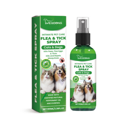 Yegbong Pet Pest Control Spray, Dog Cat Hair Skin Parasite Repellent Daily Care